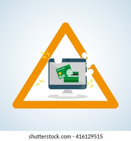 Security system design. warning icon. protection concept