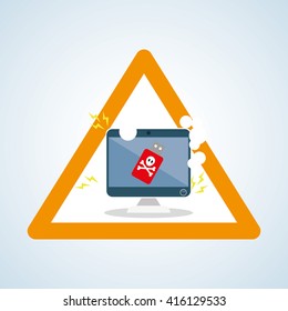 Security system design. warning icon. protection concept