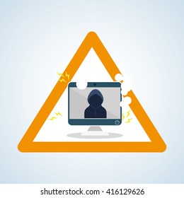 Security system design. warning icon. protection concept