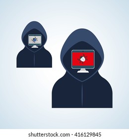 Security system design. warning icon. protection concept