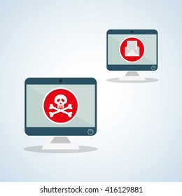 Security system design. warning icon. protection concept