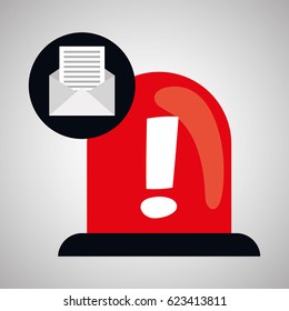 Security system design. warning icon. protection concept