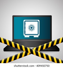 Security system design, warning and technology concept