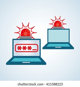 Security system design, warning and technology concept