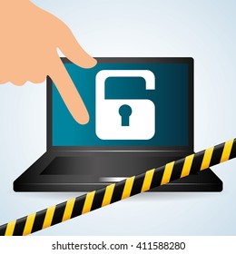 Security system design, warning and technology concept