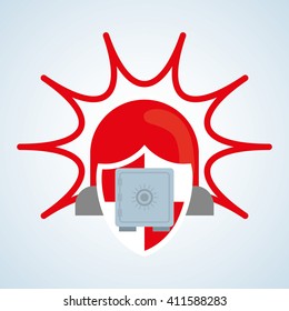 Security system design, warning and technology concept