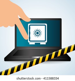 Security system design, warning and technology concept