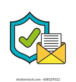 security system flat line icons