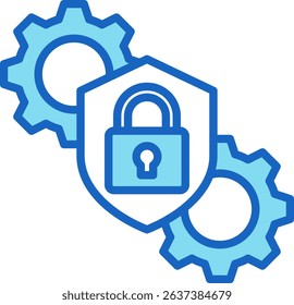 Security System Icon Blue Vector Illustration
