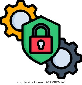 Security System Icon Lineal Color Vector Illustration