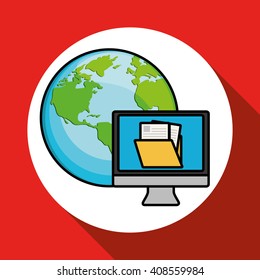 Security system icon over white background, vector illustration