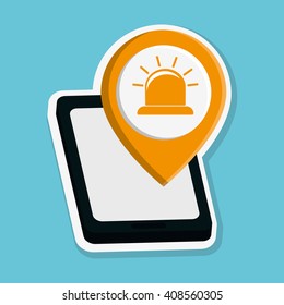 Security system icon over white background, vector illustration