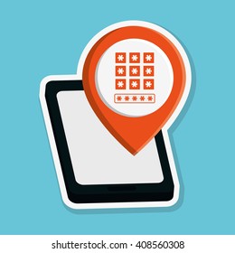 Security system icon over white background, vector illustration