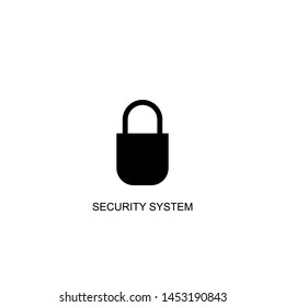 security system icon vector black design