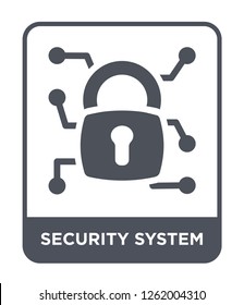 security system icon vector on white background, security system trendy filled icons from Smart home collection, security system simple element illustration