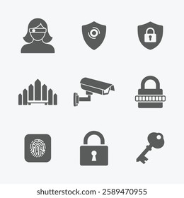 Security System Icons Set. Editable vector icon. Perfect for web and app interfaces, presentations, info graphics, etc. 

