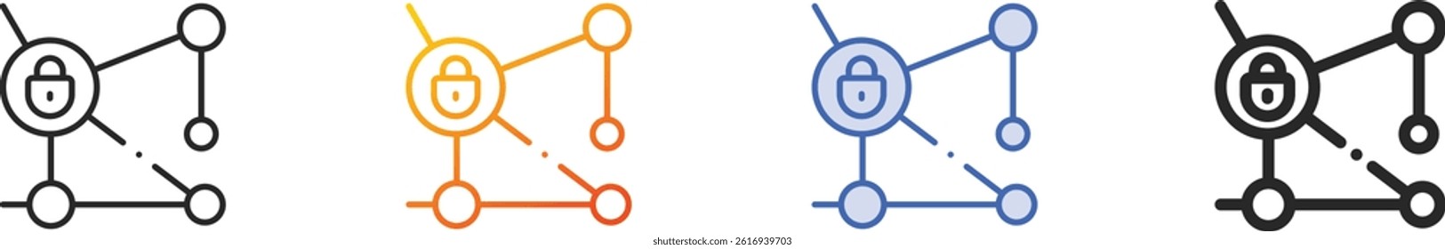 security system icon.Thin Linear, Gradient, Blue Stroke and bold Style Design Isolated On White Background