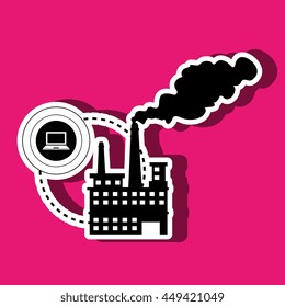 security system in industrial plant isolated icon design, vector illustration  graphic 