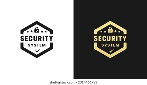 Security system label or Security system sign vector isolated in Flat Style. Security system label for product packaging design element. 100% Security system sign for packaging design element.