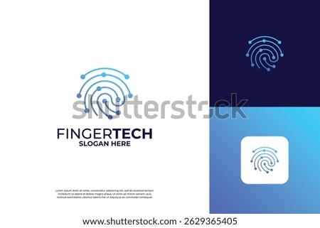 Security system logo design with fingerprint concept