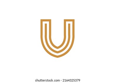 Security System Monoline Logo Vector