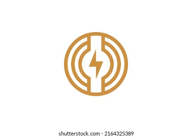 Security System Monoline Logo Vector