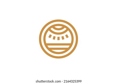 Security System Monoline Logo Vector