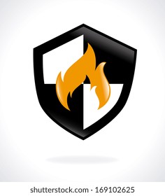 security system over gray background vector illustration