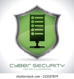 security system over gray background vector illustration