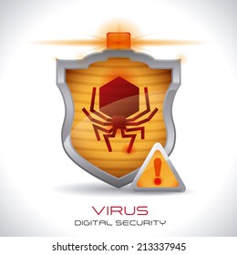 security system over gray background vector illustration