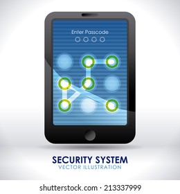 security system over gray background vector illustration