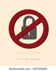 security system over pink  background vector illustration