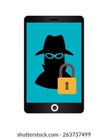 Security system over white background design, vector illustration.