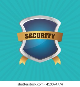 Security system. shield concept. warning illustration