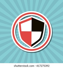 Security system. shield concept. warning illustration