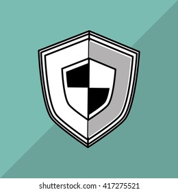 Security system. shield concept. warning illustration