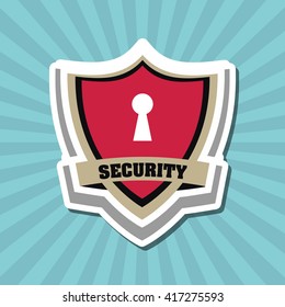 Security system. shield concept. warning illustration