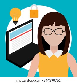 Security system and surveillance graphic design with icons, vector illustration