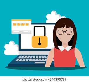 Security system and surveillance graphic design with icons, vector illustration