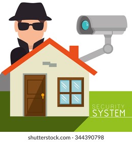 Security system and surveillance graphic design with icons, vector illustration