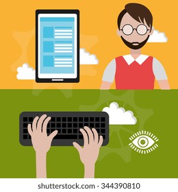 Security system and surveillance graphic design with icons, vector illustration