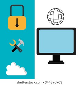 Security system and surveillance graphic design with icons, vector illustration