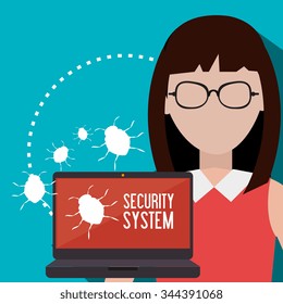 Security system and surveillance graphic design with icons, vector illustration