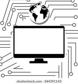 Security system and surveillance graphic design with icons, vector illustration