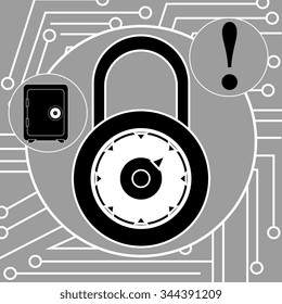 Security system and surveillance graphic design with icons, vector illustration