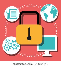 Security system and surveillance graphic design with icons, vector illustration