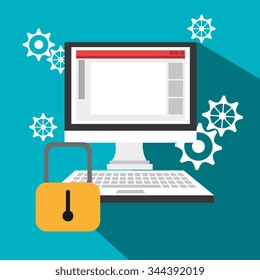 Security system and surveillance graphic design with icons, vector illustration