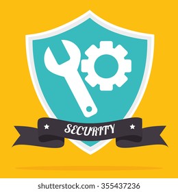 Security system and surveillance graphic design, vector illustration