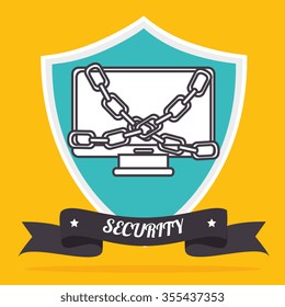 Security system and surveillance graphic design, vector illustration