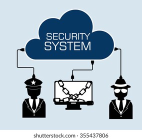 Security system and surveillance graphic design, vector illustration